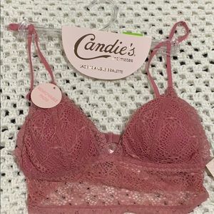 Candie’s Lace Triangle Bralette - NWT - Mauve